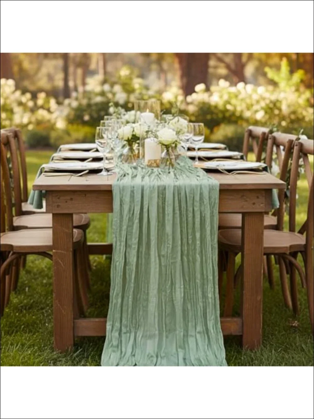 6 Pack Cheesecloth Table Runner 120 Inch Gauze Boho Wedding Decor